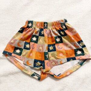 Colorful Toddler Shorts with Sun and Moon Pattern